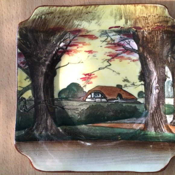 Royal Doulton woodland series small 5" plate square shape beautiful rural scene - Picture 3 of 5